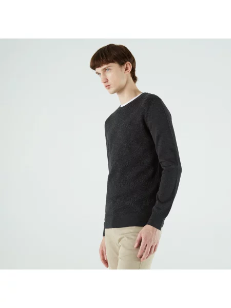 Свитер Lacoste с круглым вырезом черный