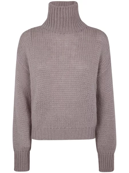 Sweter Nuur wełniany fioletowy