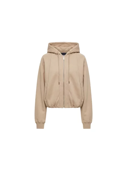 Bluza z kapturem Sportmax z kapturem brązowa