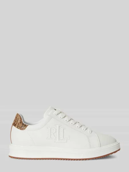 Sneakersy z naturalnej skóry bydlęcej model AINSLEY' Lauren Ralph Lauren białe