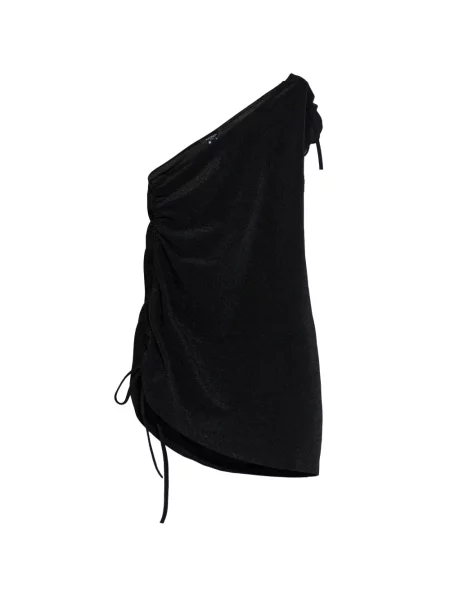 Mała sukienka mini Balmain na jednym ramieniu garniturowa czarna