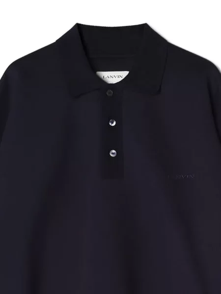 Polo Lanvin με κέντημα μπλε