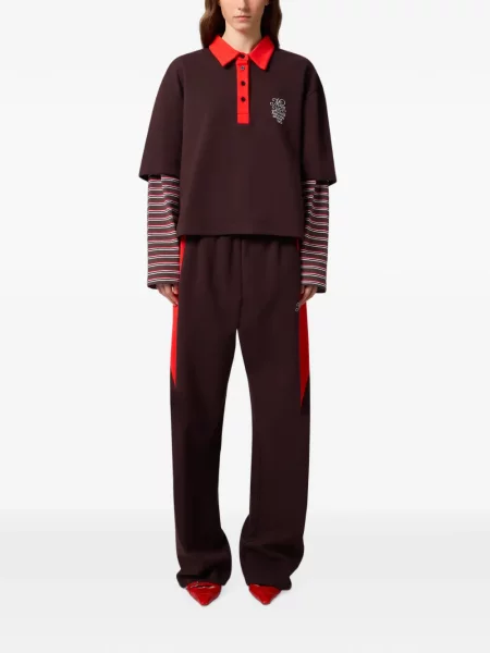Pantaloni Msgm alergare cu autograf maro