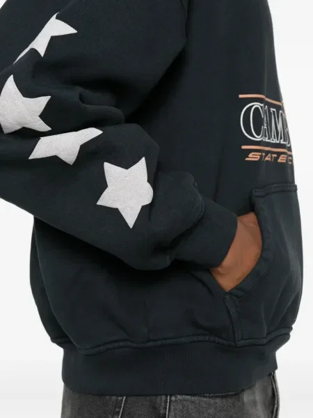 Majica s kapuljačom Rhude s printom crna