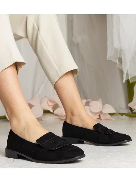 Mocasini D/ceo din piele de căprioară negru