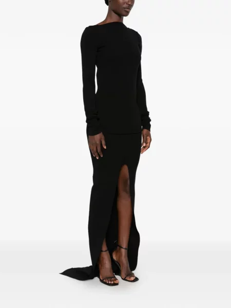 Rochie maxi Rick Owens cu spatele deschis negru