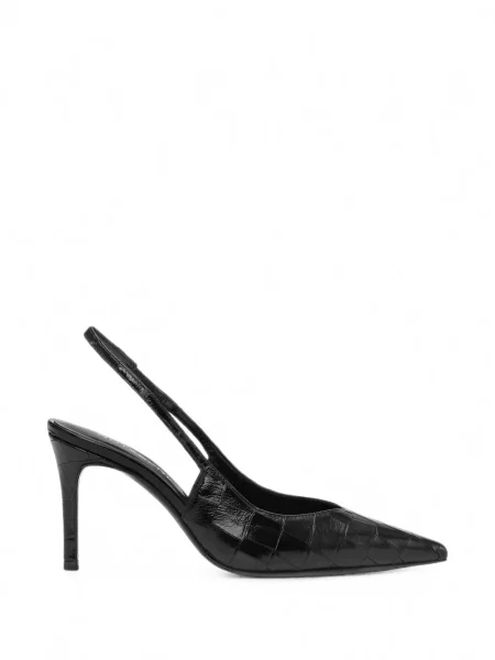 Pantofi cu toc Notabene din piele slingback negru