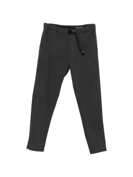 Cu centură pantaloni White Sand din țesătură twill alb