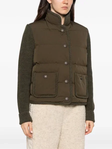 Ватиран пуловер Moncler Grenoble зелено