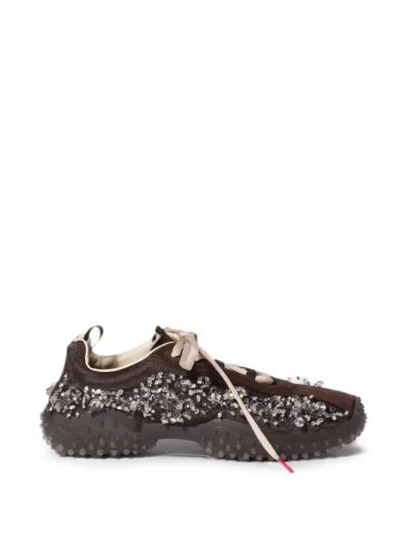 Sneakerși Miu Miu din piele de căprioară maro