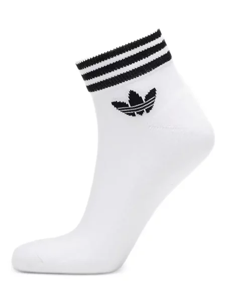Бягане сатенени чорапи Adidas на райета черно