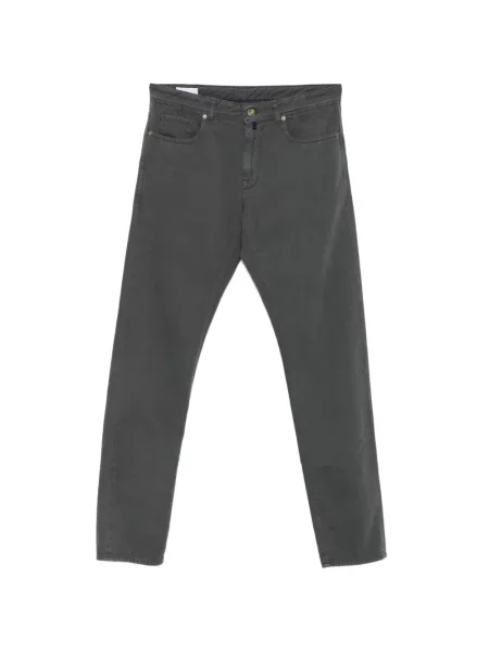 Cu centură pantaloni Incotex cu 5 buzunare gri
