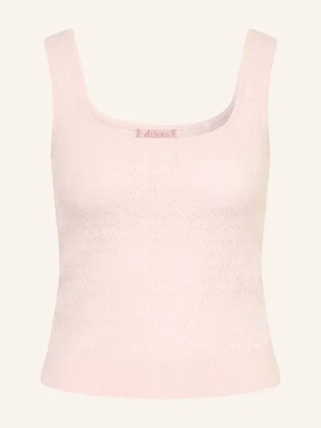Dzianinowy top Guess różowy