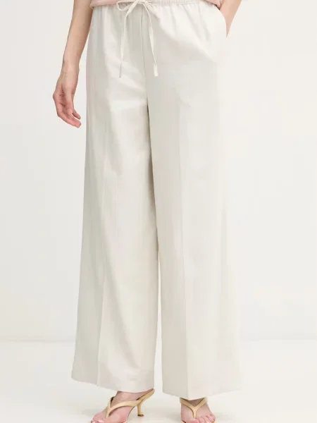 Calvin Klein Jeans hlače z lanom bež