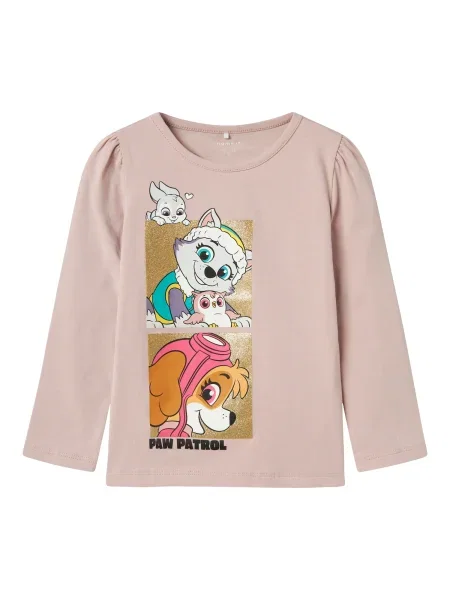 NAME IT Tricou NMFJoana Paw auriu / mov liliachiu / roz deschis alb