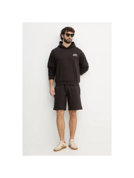 Szorty Lacoste casual frotte brązowe