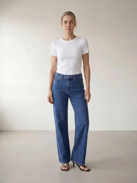 ARMIE Džíny The Brianna Straight Leg Jeans džínovina modrá