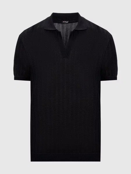 Шелковое поло Kiton черное