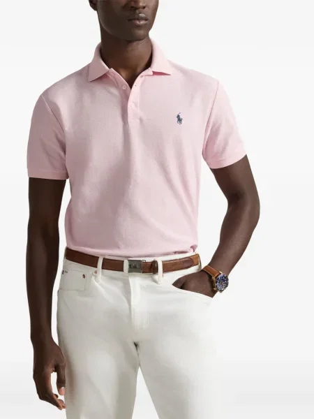 Frotir prugasta polo majica Polo Ralph Lauren s vezom plava