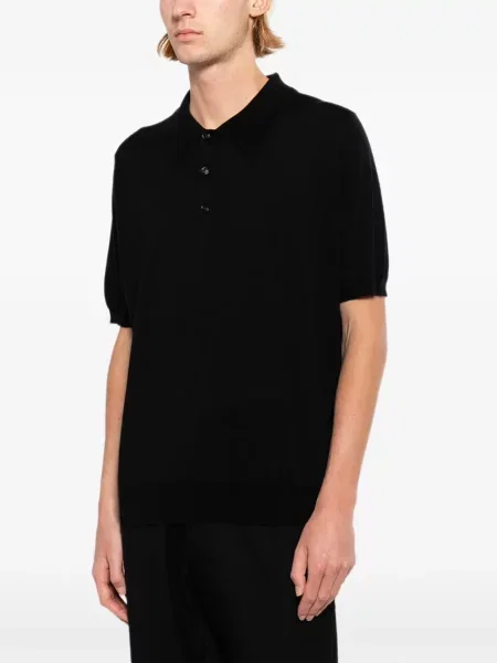 Tricou polo John Smedley cu dungi negru
