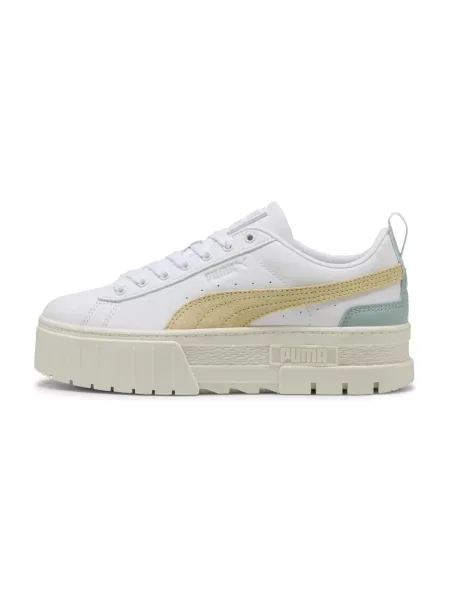 Puma buty Mayze Lth beżowy na platformie białe