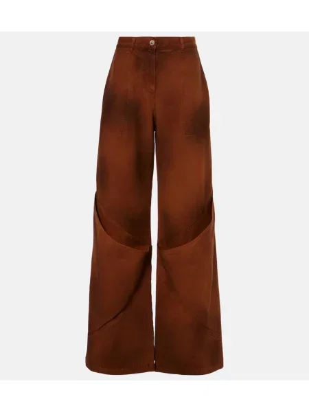 Szerokie jeansy The Attico brązowe