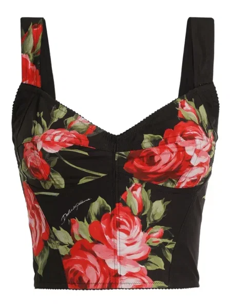 Top Dolce & Gabbana cu model floral cu imagine negru