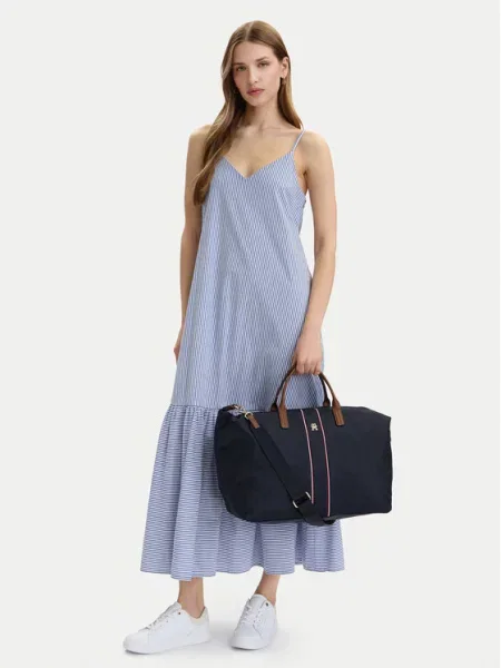 Tommy Hilfiger Kabelka Popette Weekender Corp modrá