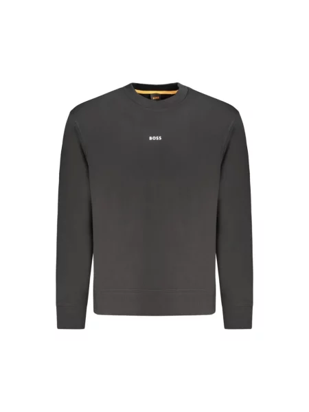 Bluza Boss Orange z długim rękawem z dekoltem w kształcie litery U czarna