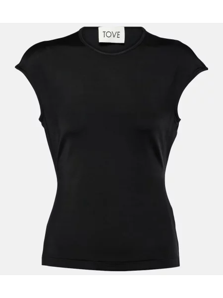 Top Tove z dżerseju czarny