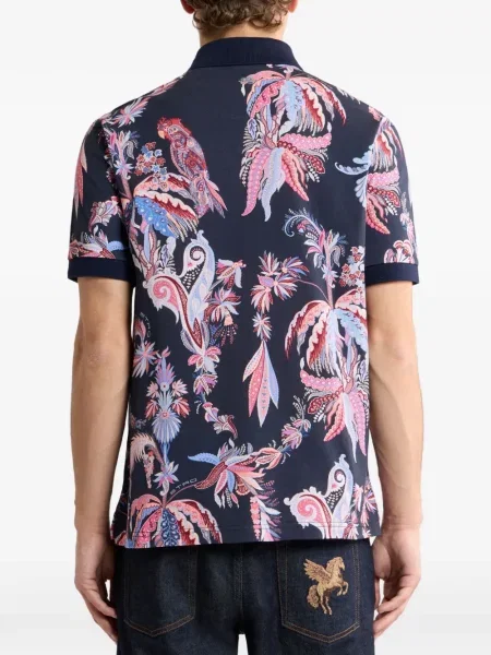 Tricou polo Etro cu imagine albastru