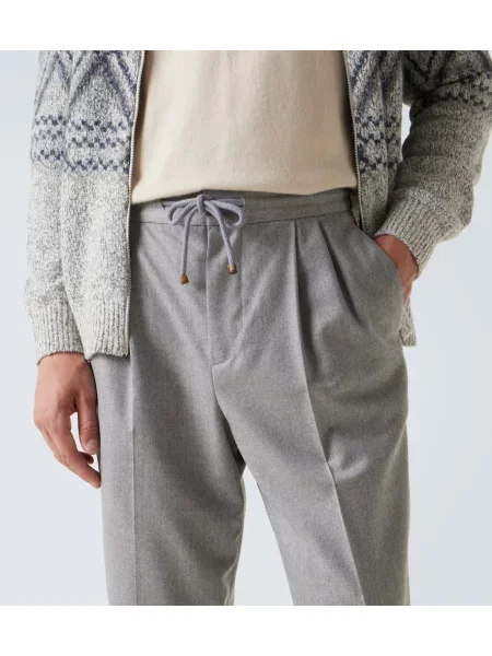 Pantaloni Brunello Cucinelli de lână gri