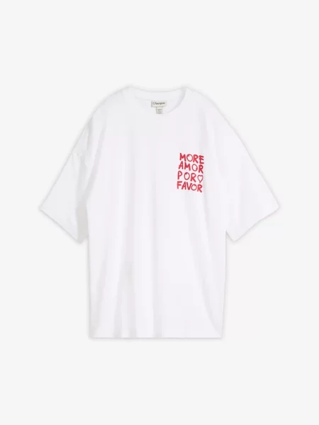T-shirt oversize z czystej bawełny organicznej czerwona