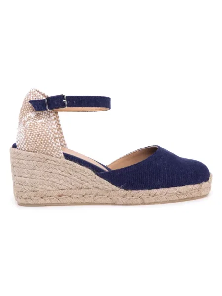Espadryle Castaner na koturnie niebieskie