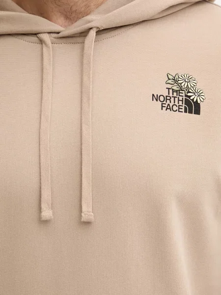Кофта The North Face Flowe Dome з капюшоном з принтом коричневий
