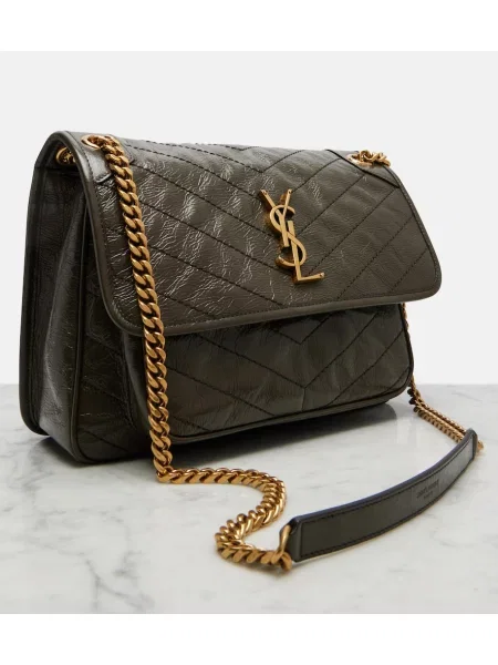 Usnjena torbica Saint Laurent zelena