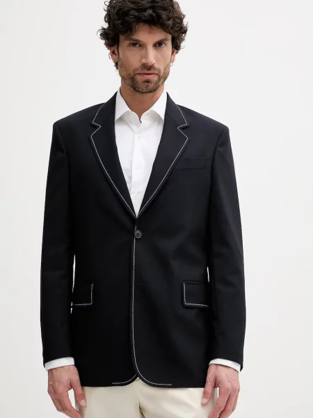 Volnen suknjič BOSS mornarsko modra