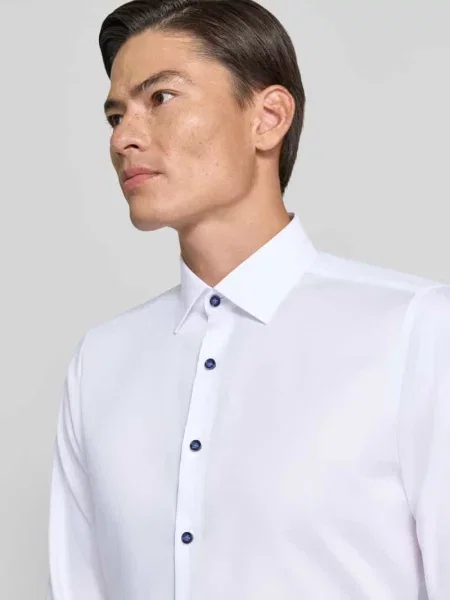 Body Koszula biznesowa o kroju slim fit z mieszanki bawełny Olymp Level 5 biała