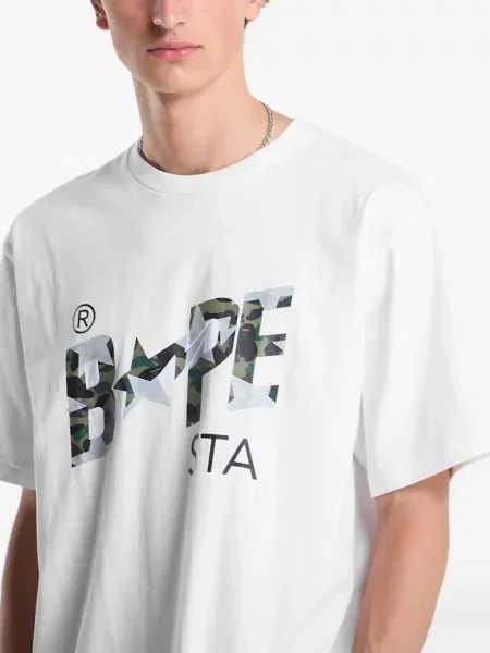 Тениска A Bathing Ape® с принт бяло