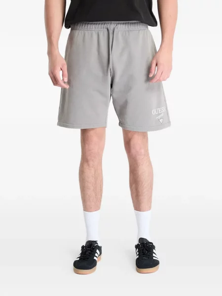 Pantaloni scurți Guess cu imagine cu cordon gri