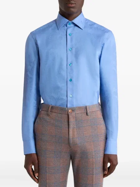 Květinová žakárová košile Etro modrá