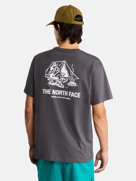 THE NORTH FACE Tricou Campfire gri închis alb