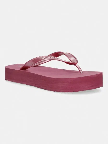Calvin Klein žabky FLATFORM FLIP FLOP MET TPU růžové