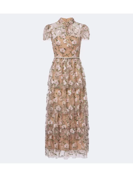 Cu centură rochie de cocktail Self-portrait roz