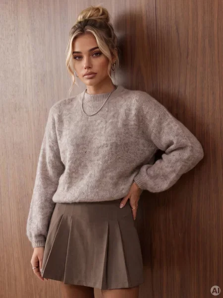 Sweter oversize z wełną fango Dstreet