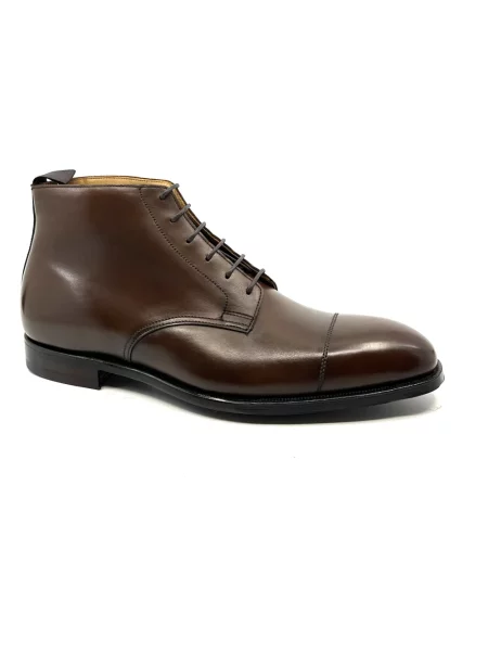 Botki Crockett & Jones sznurowane skórzane brązowe