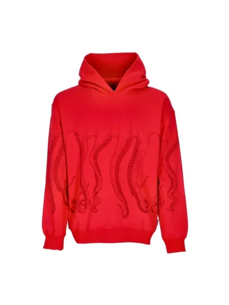 Bluza z kapturem Octopus z kapturem z nadrukiem czerwona