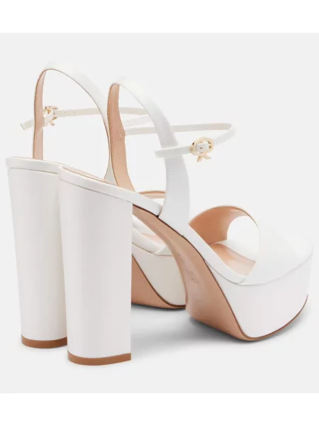Sandale Gianvito Rossi din satin cu platformă alb