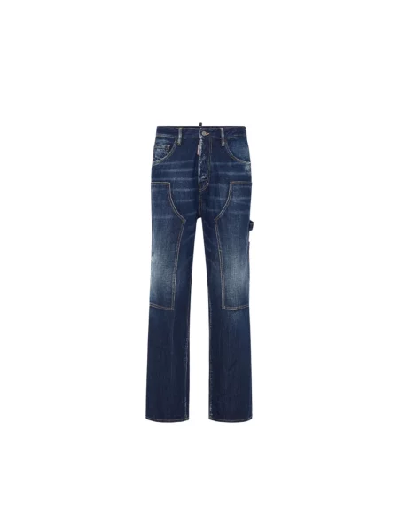 Szerokie jeansy Dsquared2 niebieskie