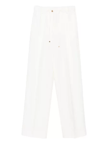 Pantaloni Moncler plisate alb